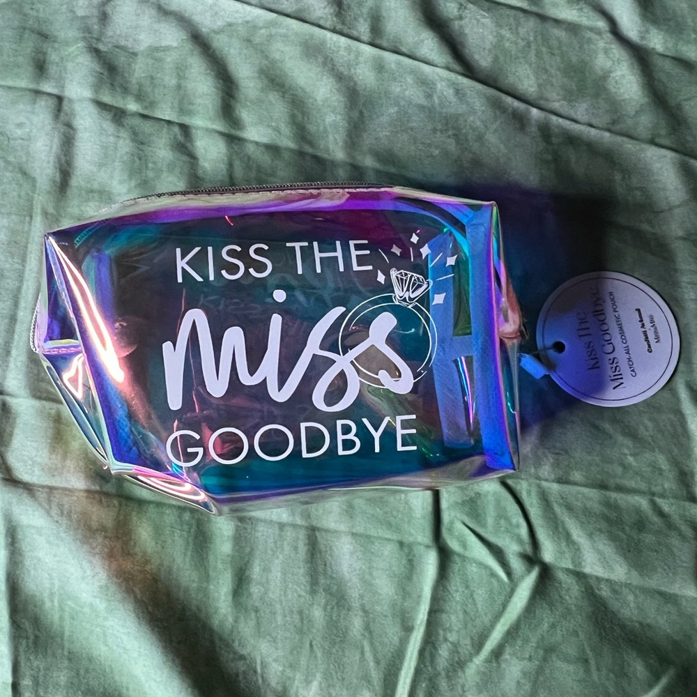 NWT Kiss The Miss Goodbye Iridescent Makeup Bag